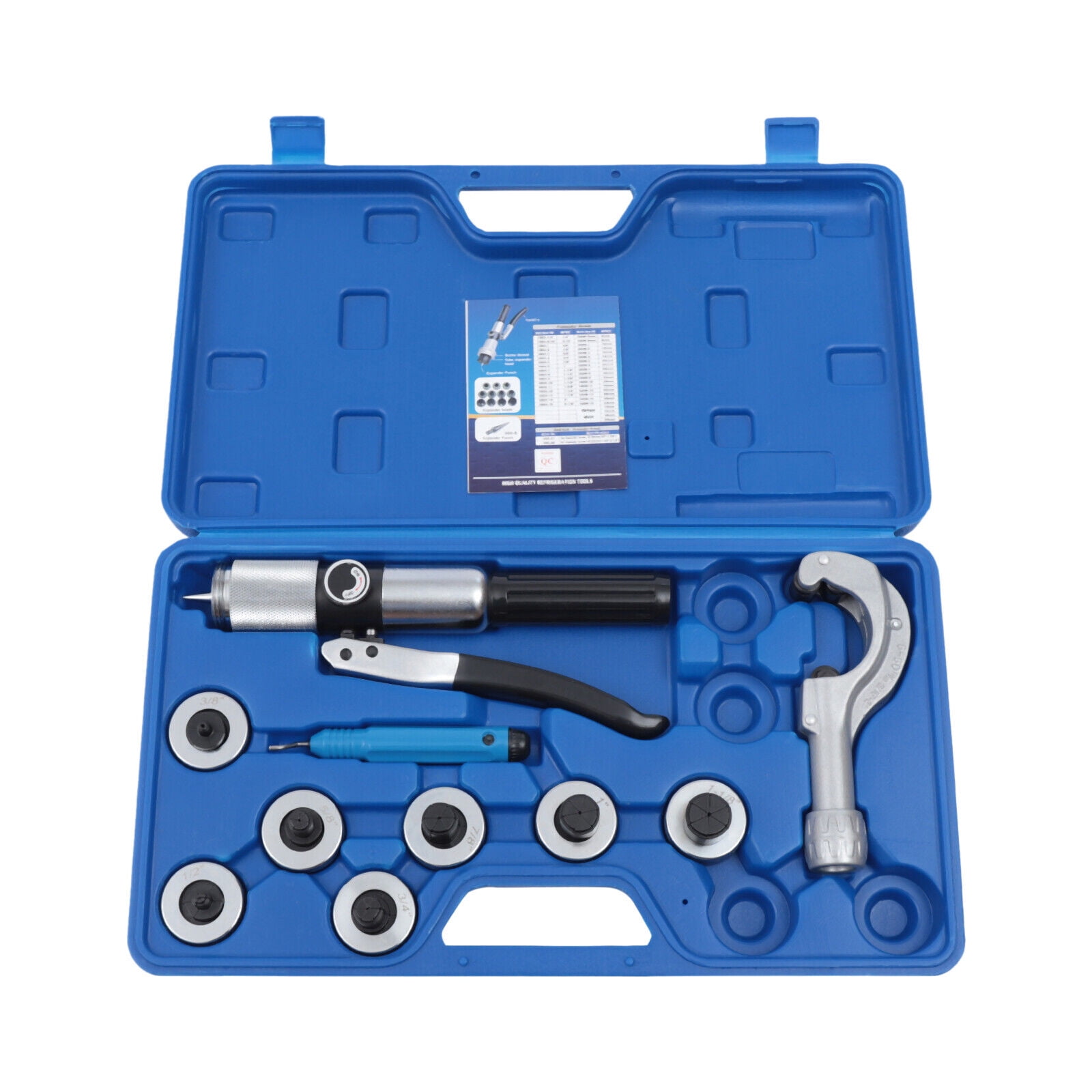 Hydraulic Expander Kit HVAC for Copper Tube Expander Tool W/3/8"-1-1/8"Head for Air Conditioning Areas