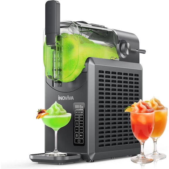 Slushie Machine for Home, No Ice Needed, 68oz Professional Drink & Slushy Machine with FlashChill Technology, Quiet Operation, LED Display, Frozen Margaritas, Frappés, Milkshake, and More
