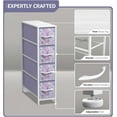 thumbnail image 4 of Sorbus Narrow 4-Drawer Dresser: Compact Storage for Children and Adults in Bedrooms, Bathrooms, and Laundry (Tie-dye, Purple), 4 of 8