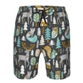 thumbnail image 3 of Salouo Moose Squirrel owls tree Pattern Swim Trunks for Men,Men's Hawaiian Bathing Suit Swimsuits Quick Dry Swimming Board Shorts Beach Shorts with Pockets-Small, 3 of 6
