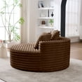 thumbnail image 4 of Comfy Cloud Round Accent Chair, Fluffy Barrel Chaise Lounge with Removable Cover, No Assembly Needed, 4 of 8