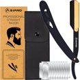 thumbnail image 1 of ASIPRO Straight Razor With 10 Shaving Blades (20 Single Edge), Barber Kit, Reusable Men's Razor, Rasoir à Barbe Homme avec 10 Lame, 1 of 7