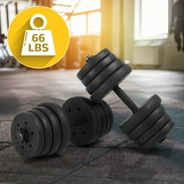 NiamVelo 66lbs Adjustable Dumbbells,  Dumbbells Set of 2, Dumbbell Barbell Set  with Anti-Slip Handle, Black