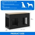thumbnail image 3 of Dextrus 60" Large Double Door Dog Crate Furniture with Locks, Indoor Dog Cage Table with Removable Divider & 2 Storage Drawers, Black, 3 of 9
