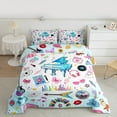 thumbnail image 2 of Manfei Colorful Guitar King Size Comforter Sets,Music Instruments Piano Bedding Comforter Set,Pink Music Notes Bedding Set For Girls,Microfiber Bedroom Decor Reversible,3pcs, 2 of 8