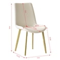 thumbnail image 5 of GZXS Modern Chic Dining Chairs Set of 4, White PU Leather Upholstered Side Chairs with Gold Metal Legs and Non-Slip Feet, Easy Assembly, 5 of 8