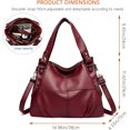 thumbnail image 2 of Sunyuer Vintage Hobo Bag for Women, Large Capacity PU Soft Leather Slouchy Tote Purse Single Shoulder Crossbody Handbag, 2 of 7