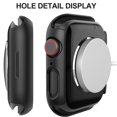 thumbnail image 4 of KAIYANG fundas rígidas para reloj inteligente de PC + protector de pantalla de vidrio templado para Apple Watch Series 9/8/7 de 45 mm, estilo A, Apple Watch Series 9 4, color negro, 4 of 5