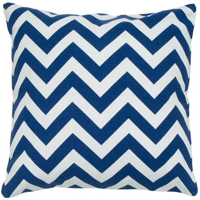 HomeRoots 403138 Navy Ivory Chevron Down Filled Throw Pillow