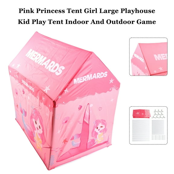 Pink Princess Tent Girl Large Playhouse Kid Play Tent Indoor And Outdoor Game