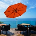 thumbnail image 1 of Costway Parasol Solaire de Patio 10 Pi, Parasol de Marché à DEL, Acier Inclinable avec Manivelle, Extérieur, Orange, Neuf, 1 of 10
