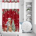 thumbnail image 4 of No Hook Shower Curtain with Built-in Rings - Red Christmas Cats Washable Waterproof Fabric Bathroom Curtains for Hotel,Rentals, Stall 36 X 72 Inch , Winter Floral Xmas Trees, 4 of 9