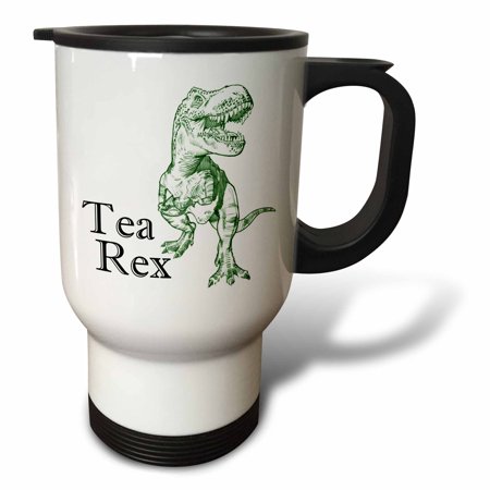 3dRose Tea Rex, Travel Mug, 14oz, Stainless Steel