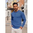 thumbnail image 3 of COOFANDY Men's Knit Polo Shirts Long Sleeve Casual Button Down Ribbed Polo Shirt Fashion Golf Shirts, 3 of 6
