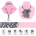 thumbnail image 5 of Sun Blocker Women's Sun Hat Wide Brim Flap Cap with Floral Ribbon for Beach Gardening Hiking Fishing Safari UPF 50+ Pink, 5 of 7