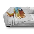 thumbnail image 2 of Bird Soft Flannel Fleece Throw Blanket, Flying Exotic Breed Parrot with Feathers Image in Watercolor Effect Design, Cozy Plush for Indoor and Outdoor Use, 50" x 60", Multicolor, by Ambesonne, 2 of 5