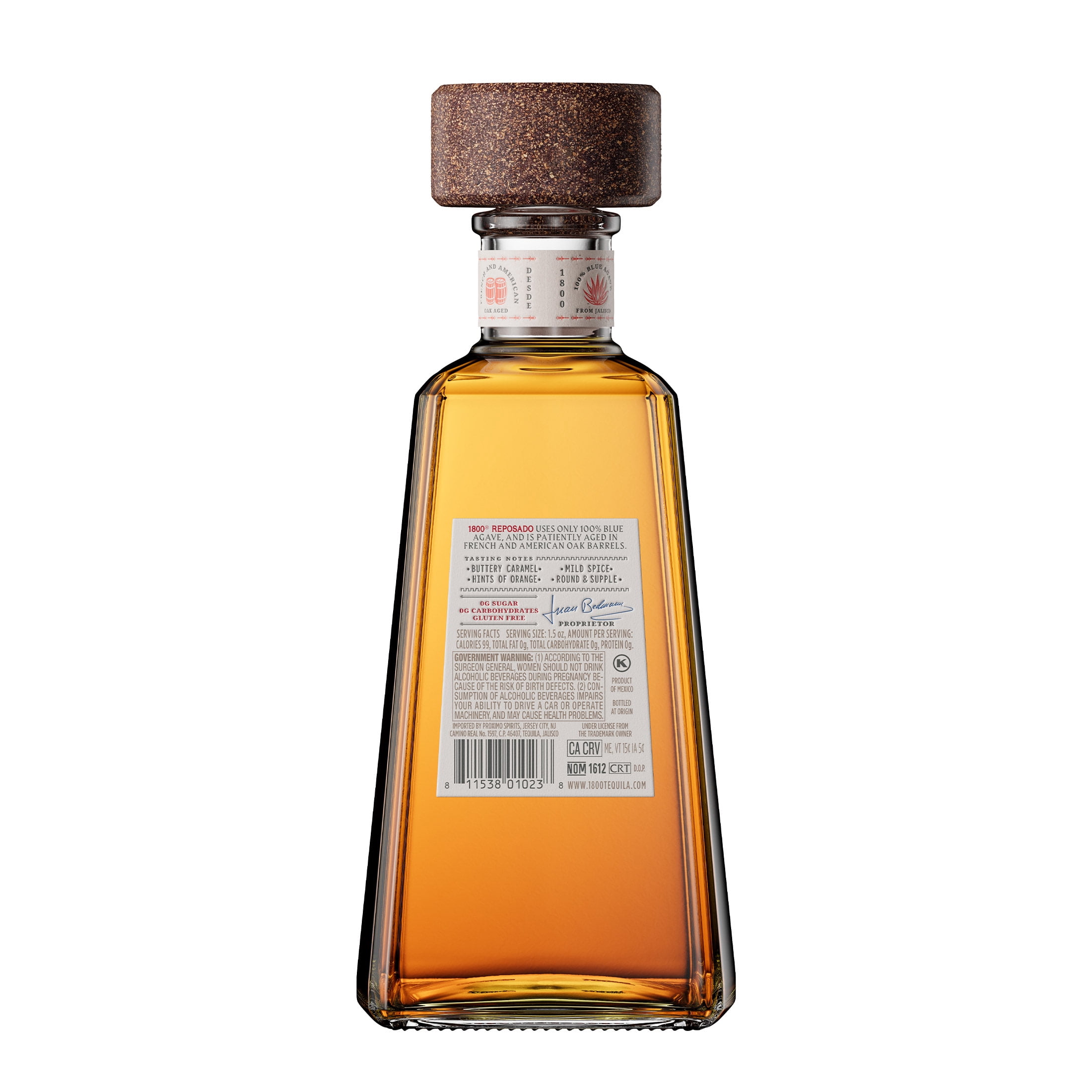 1800 Tequila Reposado, 750 ml Glass Bottle, 40% ABV - Walmart.com