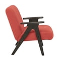 thumbnail image 5 of Modern Teddy Sherpa Accent Chair with Espresso Wood Frame - Coral Upholstery, Ideal for Living Room & Office, 5 of 7