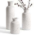 thumbnail image 3 of LE TAUCI Ceramic Vases Set of 3, Speckled White Decorative Flower Vases, 5.2, 7.8 and 10.6 Inch Tall for Living Room, Dining Table, Bedroom, Entryway and Shelf Decor, 3 of 9