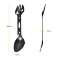 thumbnail image 3 of Escalada Llave de cuchara de tenedor Spork de acero inoxidable multifuncional para picnic (negro), 3 of 5