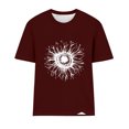 thumbnail image 4 of Fiudx Ofertas Flash Del Día Blusas Estampadas a La Moda para Mujer Top de Cuello Redondo de Manga Corta, 4 of 4