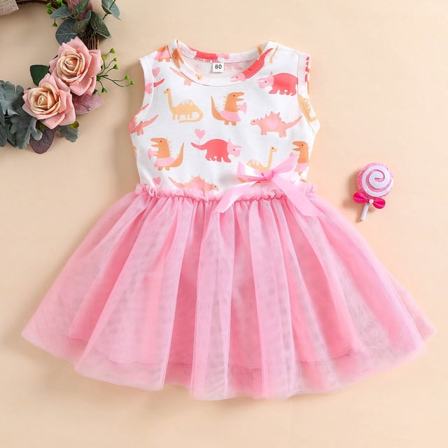 Product Classification Girls Dresses | Product Title Patchwork Sleeveless Baby Girls Bow Dinosaur Toddler Kids Dresses | Platform Competitor Title Dinosaur Baby Kids Toddler Dresses Patchwork