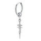 thumbnail image 1 of Pendientes de acero inoxidable estilo vintage con forma de cruz y aro Huggie para hombre y mujer Pendiente Plata 1pc, 1 of 9