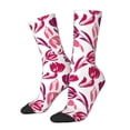 thumbnail image 1 of Fotbe Tulips Flowers Calcetas Largas con Estampado para Hombre y Mujer – Calcetas de Compresión Transpirables y Elásticas, Viajar y Uso Diario Talla 5-11, 1 of 6