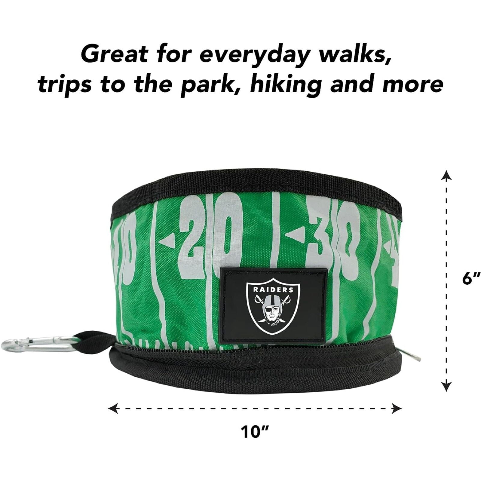 Pets First NFL Las Vegas Raiders Collapsible Dog Travel Bowl, Food and Water Bowl for Dogs, Best Portable & Lightweight Leak-Proof Dog Bowl for Travel