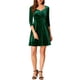 thumbnail image 5 of INSPIRE CHIC Vestido de fiesta de terciopelo de color sólido con escote corazón y mangas 3/4 en verde oscuro XL, 5 of 7