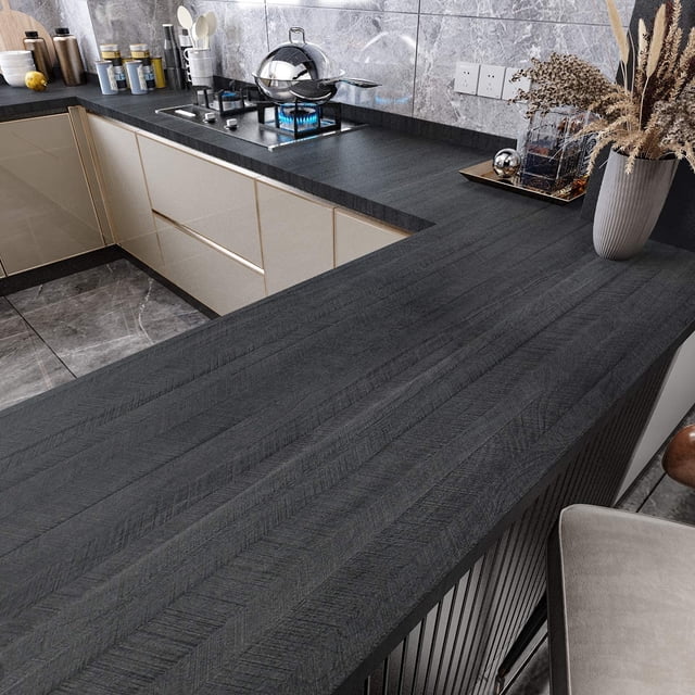 Westick Papel Pintado De Madera Negra Para Despegar Y Pegar Encimeras Para Cocina, Papel De Despegar Y Pegar, Papel Pintado Adhesivo, Vinilo Adhesivo Para Encimeras, Papel De Contacto, Gabinetes Extra