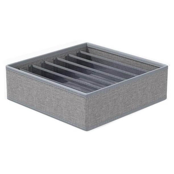 Organizador de cajones para ropa interior y calcetines, divisores multifunción que ahorran espacio. Grid gris claro 7