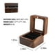 thumbnail image 3 of Caja de madera para anillos | Joyero para compromiso, boda, propuesta de matrimonio, con forro de terciopelo y cierre magnético | Compacto, 6 x 6 x 4 cm, estilo retro, recuerdo para anillos, an, 3 of 5