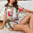 thumbnail image 4 of Sikiie Christmas Gingerbread Cookies Womens Pajama Sets Short Sleeve Top With Pants Sleepwear 2 Piece Lounge SetXX-Large, 4 of 6