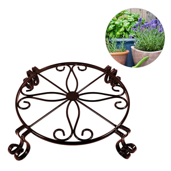 FRCOLOR 1Pcs Coffee Colored Flower Pot Stand for Indoor Plants 13x13in