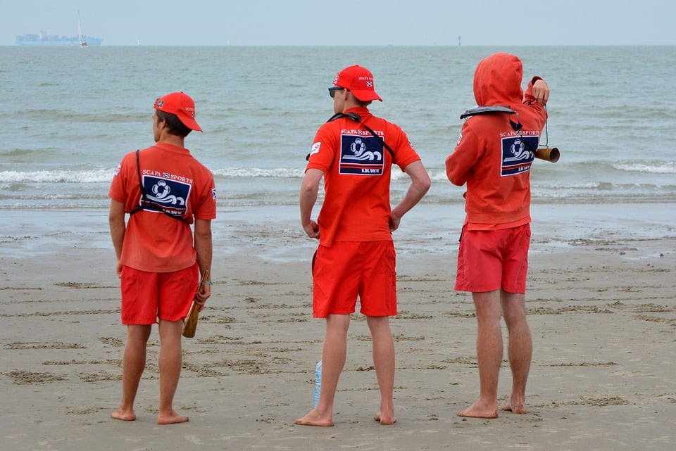 Closeup beach uniform party