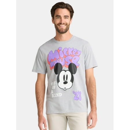 Mickey Mouse Men's and Big Men's One of A Kind Graphic Tee, Sizes S-3XL
