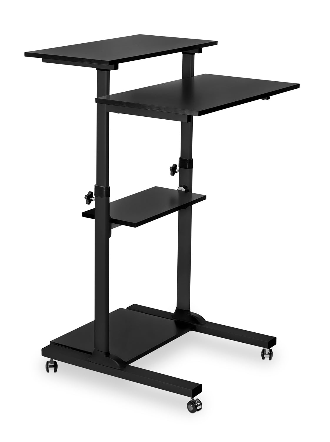 MountIt! Height Adjustable Rolling Stand Up Desk Mobile Computer