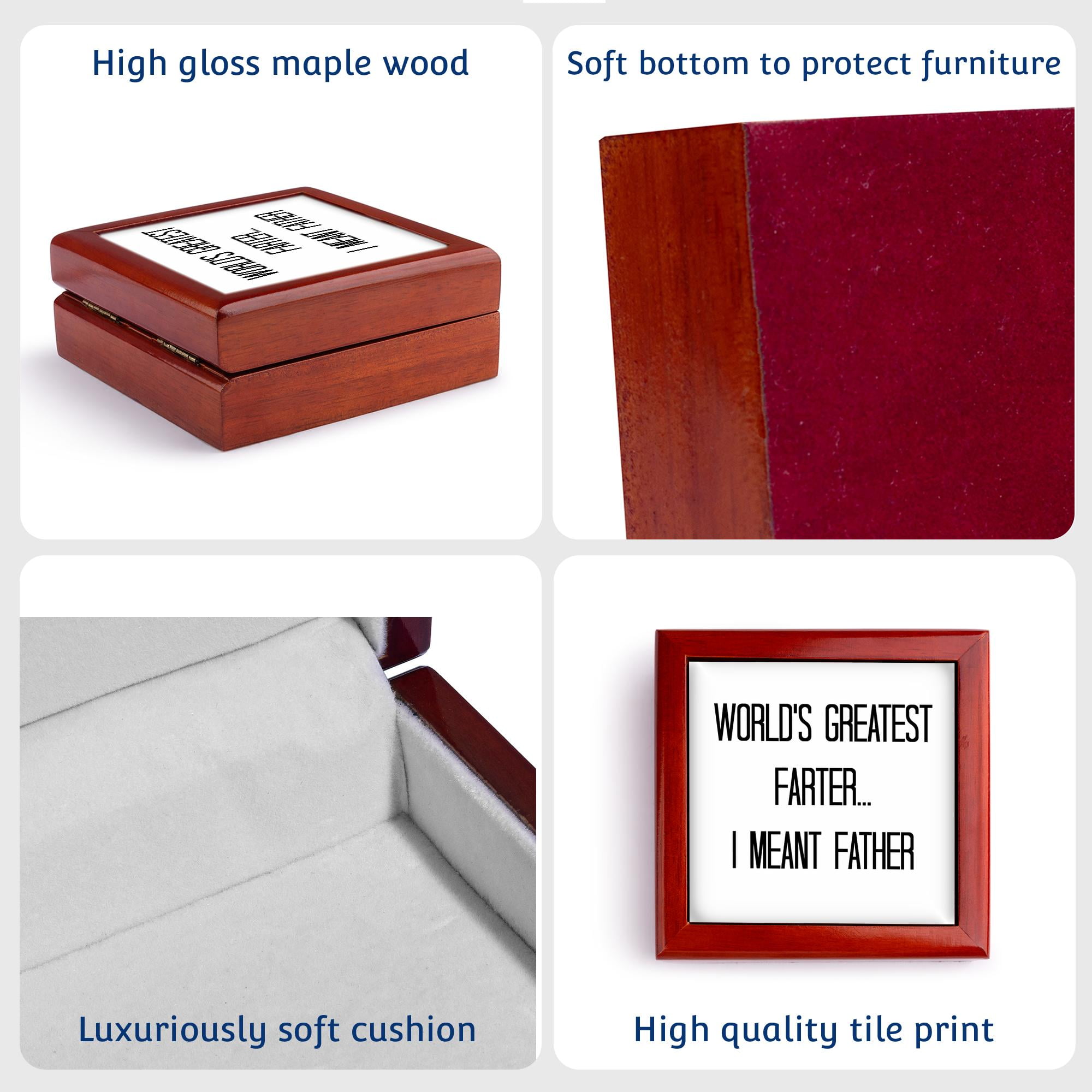 3dRose, Worlds greatest farter…I meant Father, Jewelry Box 5.5x5.5 inch with 4 inch tile
