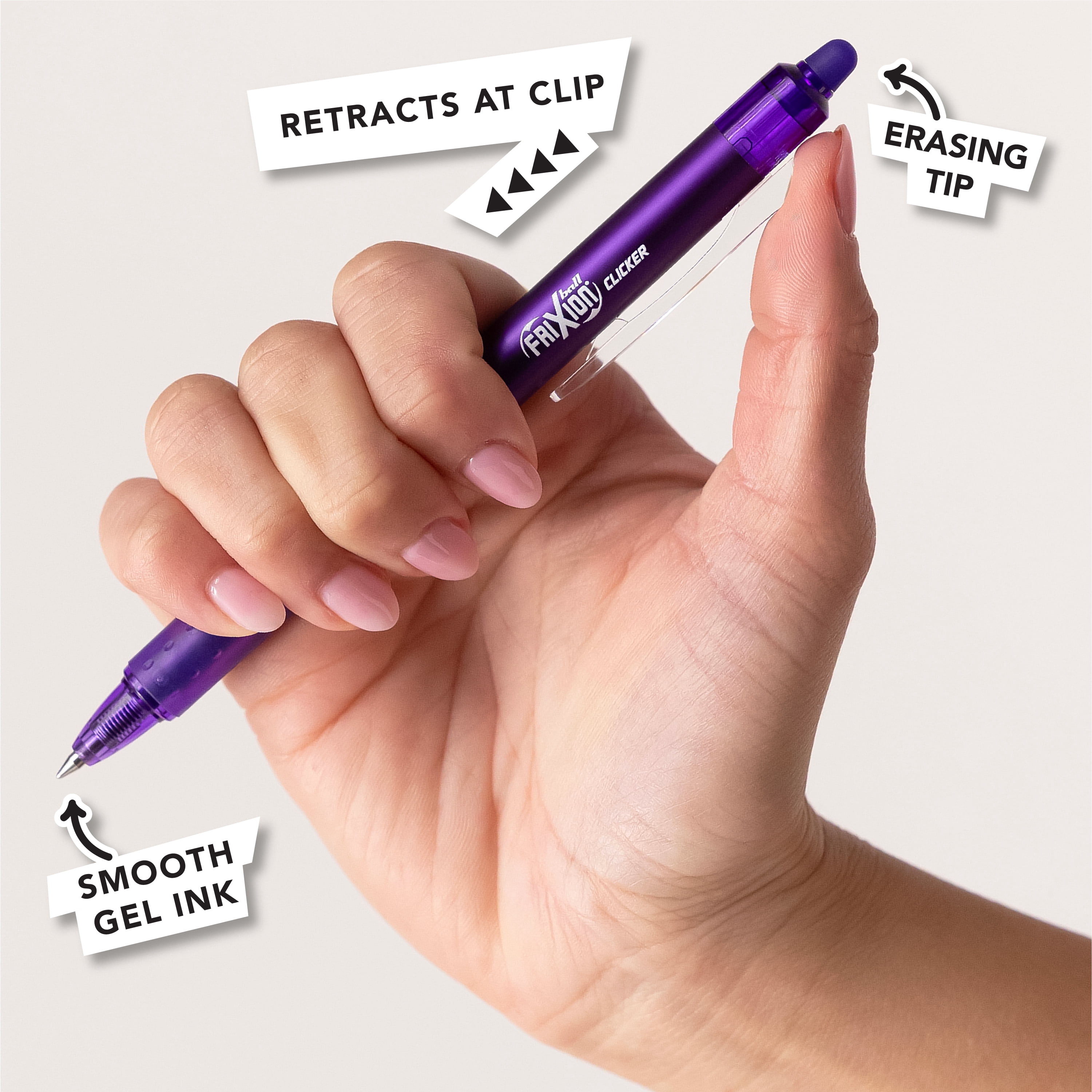 Pilot FriXion Clicker Vibe Dream Glow Assorted Erasable Pens 4pk .7mm