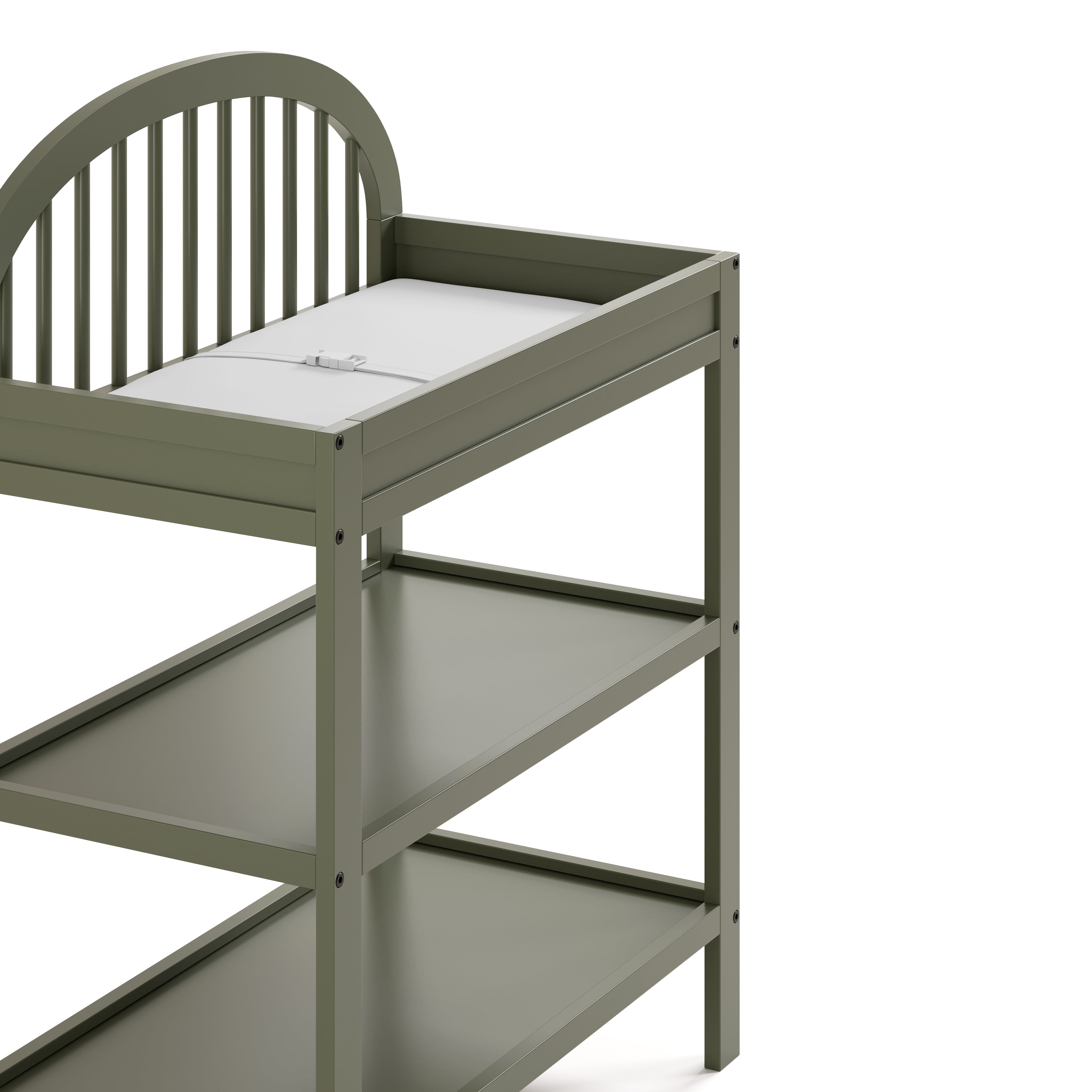 Graco Olivia Infant Wood Changing Table with Changing Pad, Olive