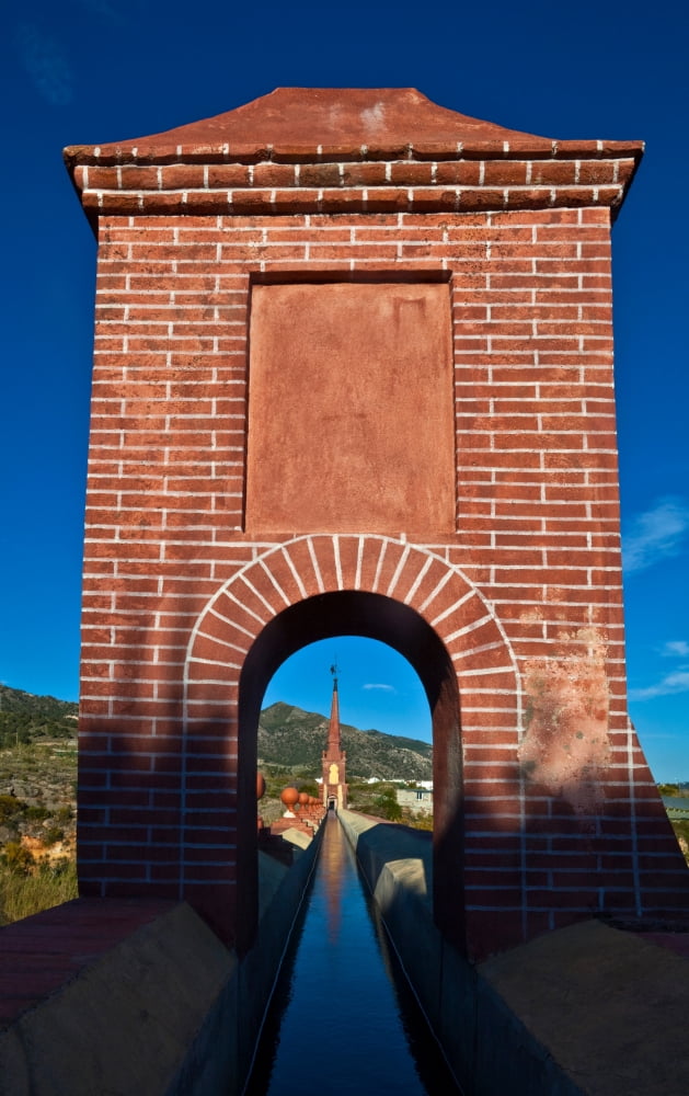 The 19th Century Eagle Aqueduct (Acueducto del’Åguila) Between Nerja and Mara it used to carry water to the San Joaquin Sugar Refinary Costa del Sol Malaga Province Andalucia Spain Canvas Art-Panora
