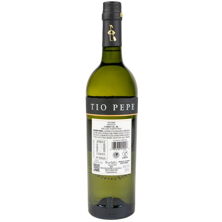 Tio Pepe Fino Sherry 750 ml Bottle - Dry White Wine, Jerez Spain