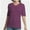 Burgundy, variant on Women's Short Sleeve V Neck Casual Basic Solid Color Pullover Lightweight Soft Knit T-Shirt Tops