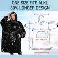thumbnail image 4 of Oversized Wearable Blanket Hoodie,Black Moon Star Floral Pattern Sherpa Blanket Hoodie with Super Pockets,Super Warm Fuzzy Pullover for Women & Men, 4 of 6