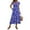 Blue Floral, variant on Zeagoo Midi Dresses for Women Casual Short Sleeve Long V Neck Button Down Tiered Dress with Pockets