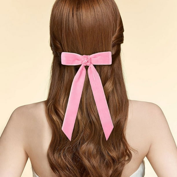 Set de 3 pinzas para el cabello con lazo de terciopelo, estilo princesa, con diseño de dulces y estilo moderno.