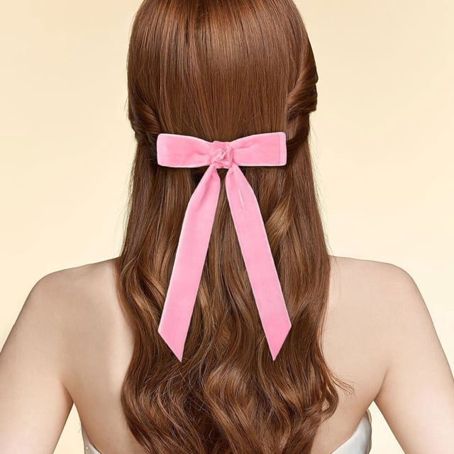 Fiudx Pinzas En Cabello de Terciopelo, Elegantes Pinzas En Diseño de Lazo, Accesorios Duraderos En Terciopelo, Estilo Princesa, Uso Diario, Regalo para Mujeres y Niñas, Ajuste Comodo y Ligero.