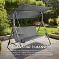 thumbnail image 4 of Made in Italy SUNJOY Outdoor Porch Swing, 2 Seat Patio Metal Swing with Adjustable Canopy, 4 of 13