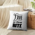 thumbnail image 3 of LALILO Throw Pillow Covers Food Love First Quote Food Quote Funny Eat Cushion Cover 18" x 18", 2 Pack, 3 of 6